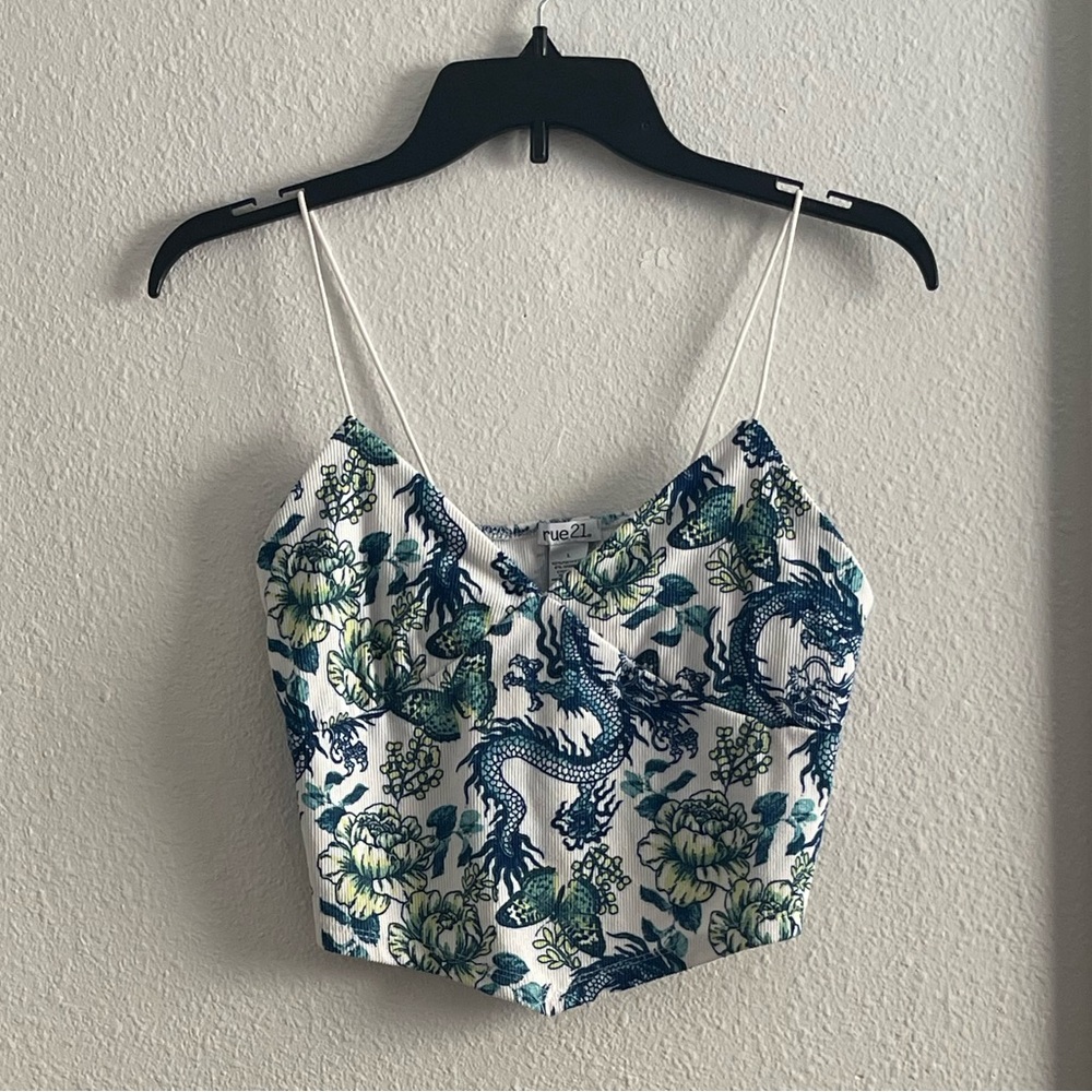 Blue and White Corset Top